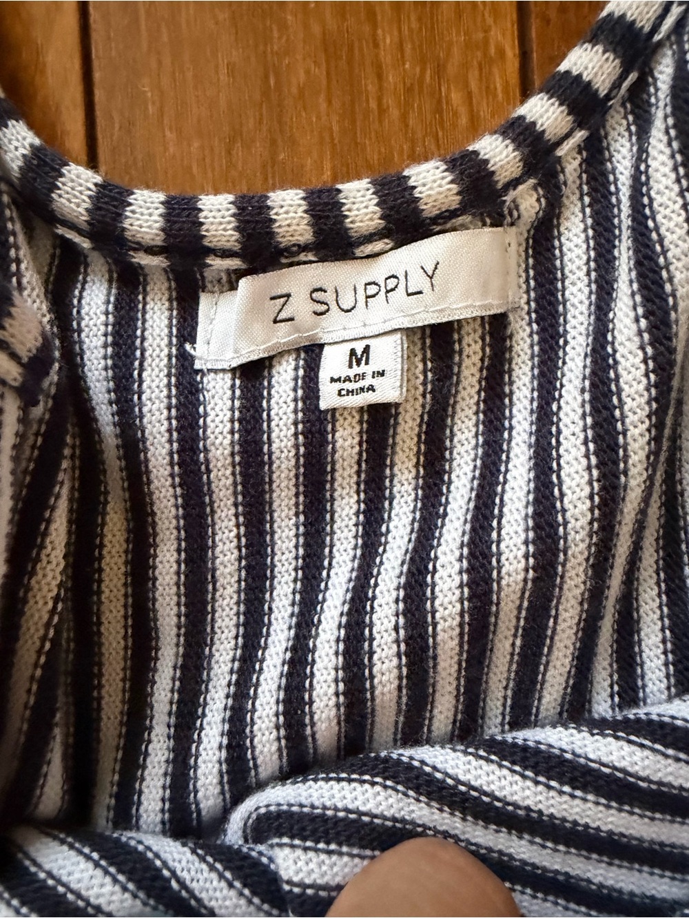 Z Supply Striped Capri Wrap Dress Navy White Stripe - Picture 8 of 9